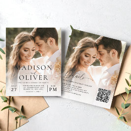 Casamento Fotográfico com Código QR 2 Elegante Mod