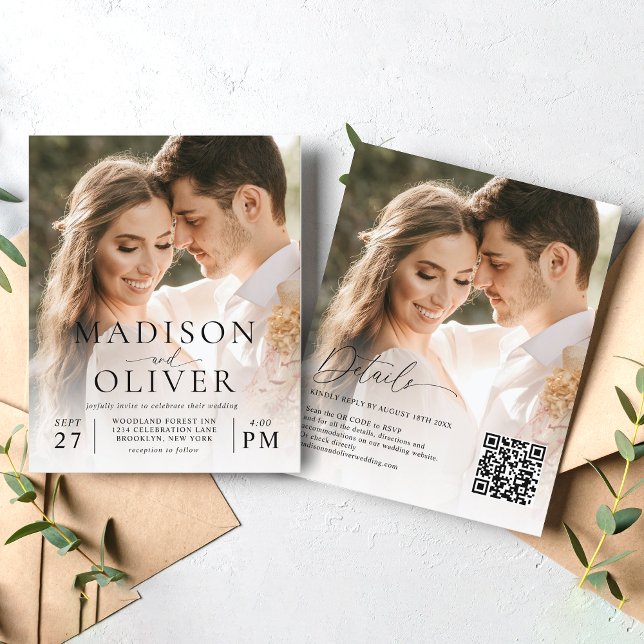 Casamento Fotográfico com Código QR 2 Elegante Mod (Criador carregado)