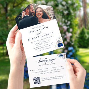 Casamento Fotográfico das Flores Brancas Azuis Ele