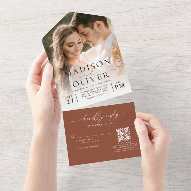 Casamento Fotográfico do Código QR Clássico Terrac (Aba destacável)