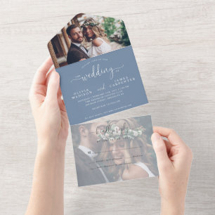 Casamento Fotográfico Dusty Blue 2, Script Elegant