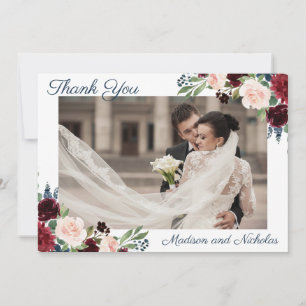 Casamento Fotográfico Obrigado Cartões Marinho Mar