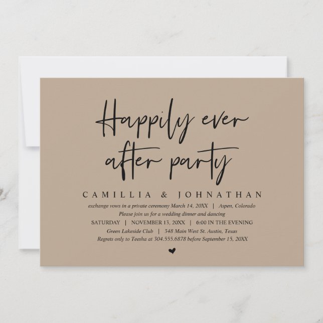 Casamento Fuga, Convite para Festa Felizes para Se (Frente)