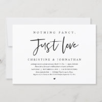 Casamento Fuga, Nada Chique, Apenas Convite de Amo