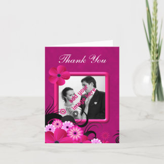 Casamento Fuschia Escuro Obrigado Cartão de Nota F