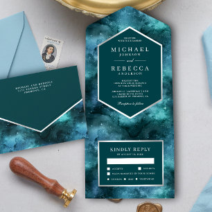 Casamento Galáxia Azul Espaço Sideral Universo