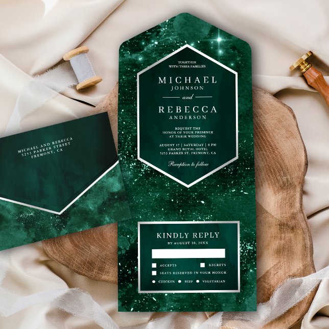 Casamento Galáxia Verde Esmeralda Universo Espaço  (Criador carregado)