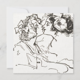 Casamento Gay de Lésbicas Beijando Vintage Persona