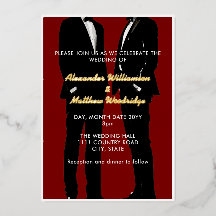 Casamento Gay Moderno Elegante Dourado