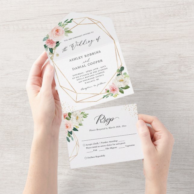 Casamento Geométrico com Blush Floral (não é neces (Tearaway)
