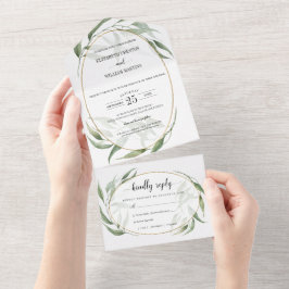 Casamento Geométrico de Foliage Greenery com RSVP