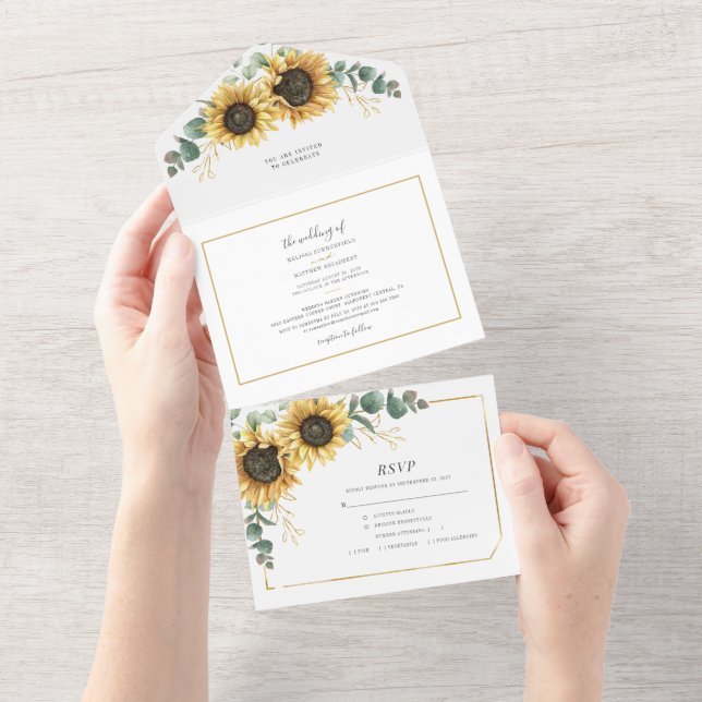 Casamento Geométrico de Sunflower Eucalyptus (Tearaway)