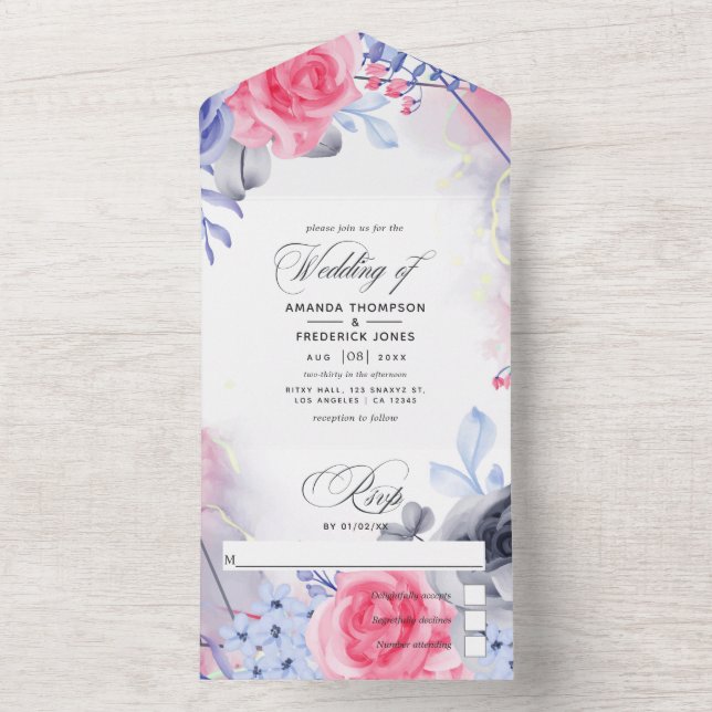 Casamento Geométrico De Tinta De Prata Floral, Tud (Interno)