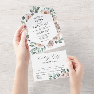 Casamento Geométrico Dusty Pink Mauve Rosa Floral