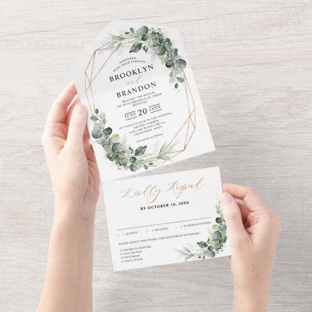 Casamento Geométrico Eucalyptus Greenery Rustic (Tearaway)
