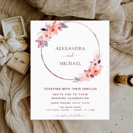 Casamento Geométrico Floral da Borgonha Orçamental