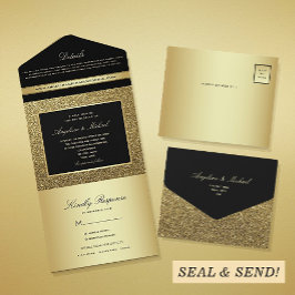 Casamento Glam Black e Dourado