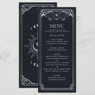 Casamento Gótico com Cartão Tarot Elegante Silver