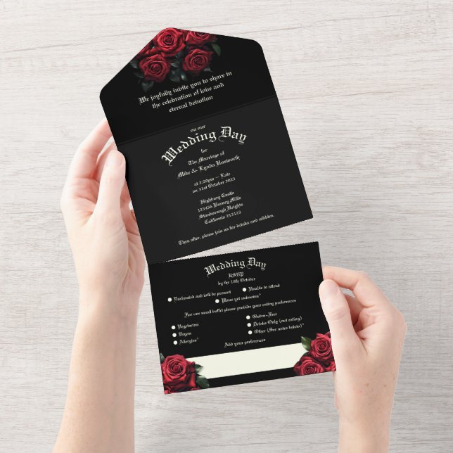 Casamento Gótico do Rosa vermelha (Tearaway)