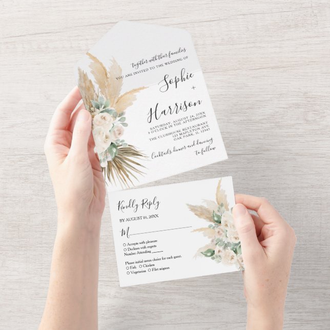 Casamento Greenery Desert Boho Pampas Grass (Tearaway)