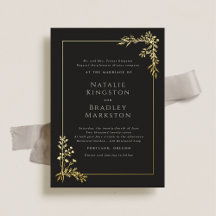 Casamento Hamilton Elegante Folha Dourada Verde