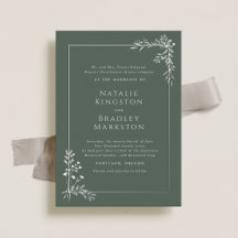 Casamento Hamilton Elegante Sage Prata Folha Verde