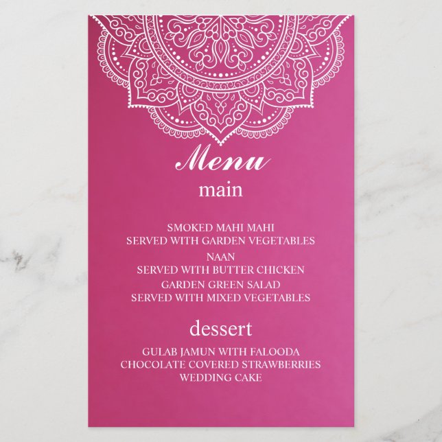 Casamento Hindu Indiano de Paisley Branco Rosa Ele (Frente)