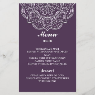 Casamento Hindu Indiano Elegante EggPlant Paisley