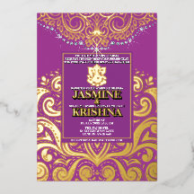 Casamento Hindu LuxGlitter Purple Dourado Ganesha