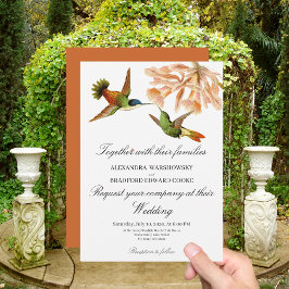 Casamento Hummingbird Lily Watercolor Terracotta
