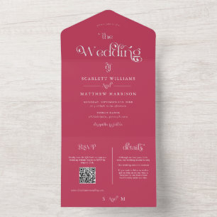 Casamento Imísico Magenta Tudo Em Um Convite
