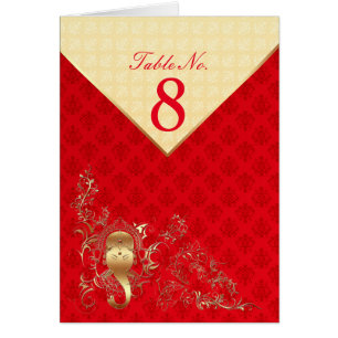 Casamento Indiano - Cartão de Número de Tabela