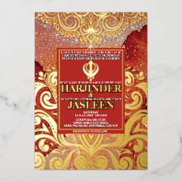 Casamento índio LuxGlitter Red Sikh Anand Karaj