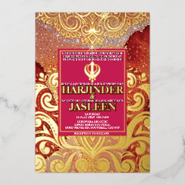 Casamento índio LuxGlitter Red Sikh Anand Karaj