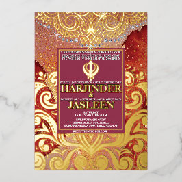 Casamento índio LuxGlitter Red Sikh Anand Karaj