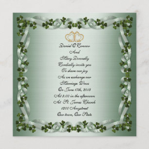 Casamento irlandês Convite elegante quadrado