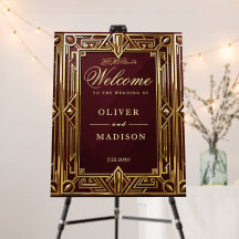 Casamento islâmico Art Déco vintage burgundy e dou