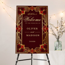 Casamento islâmico Art Déco vintage burgundy e dou