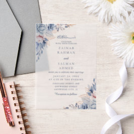 Casamento Islâmico Azul Floral Elegante Nikkah Ára