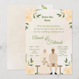 Casamento Islâmico Salve a Data | Desenho Moderno
