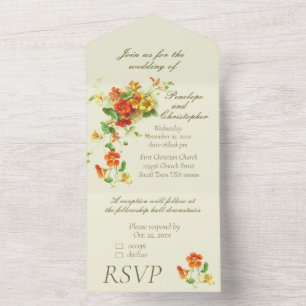 Casamento Laranja e Amarelo Spray Floral Vintage