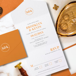 Casamento Laranja Minimalista Moderno Brilho