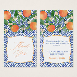 Casamento Laranja Sevilha - Azul Positano - Etique