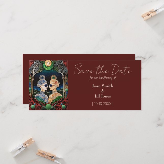 Casamento Lésbico Salvar a Data (Frente/Verso In Situ)