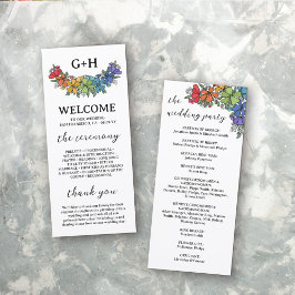 Casamento LGBTQ do Monograma Flores do Orgulho