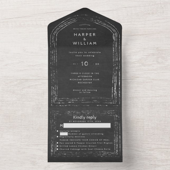 Casamento ligado a rsvp de quadro negro russo (Inside)
