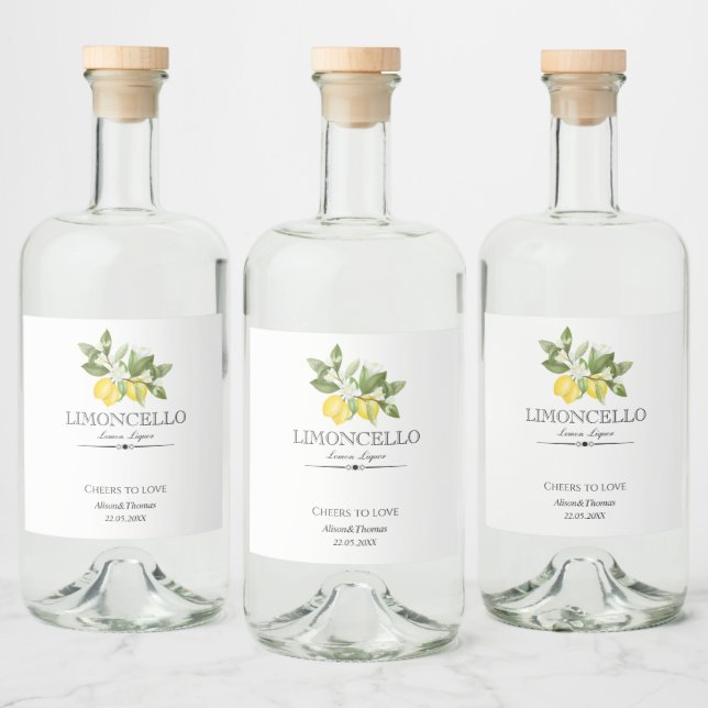 Casamento Limoncello Floral de Limão Jardim Cítric (Garrafas)