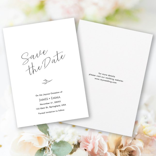 Casamento limpo e elegante Guardar o Cartão de Dat (Clean and Elegant Wedding Save the Date Card)