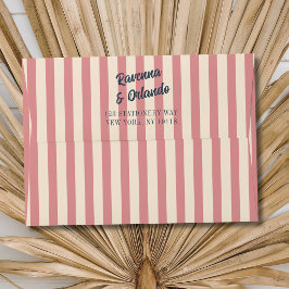 Casamento Listras Rosa Bege Azul Marinho Retro