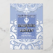 Casamento LuxGlitter Blue Silver Sikh Anand Karaj